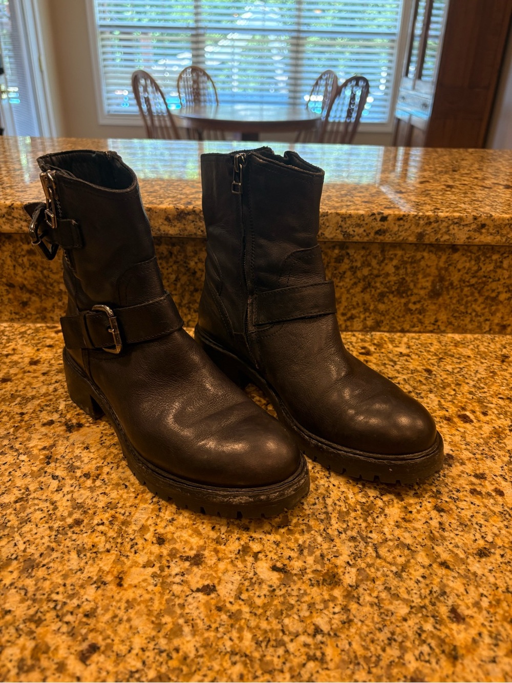 Untamed Street Radnor black leather biker boots 36 US 5.5 Handmade in Italy Luxe